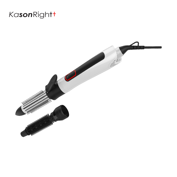 Perie cu aer cald pentru uscare, volumizare, ondulare cu 2 perii mici detasabile și perie retractabilă cu peri ceramici, iluminare LED